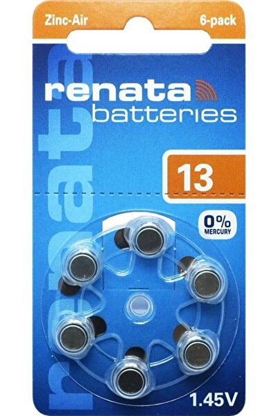 OEM Комплект от 6 батерии за слухови апарати ZA13 PR48 13 1.45V Цинково-възду...
