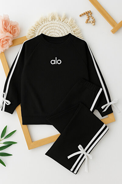 KOKOŞ BEBEK Ribbon Detailed Alo Ribbed 2-Piece Tracksuit Set - Age 6/16 - 31506