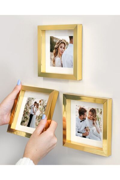 Genel Markalar Yapışkanlı Sök Tak Paspartulu Pola Çerçeveler - 3'lü Paket