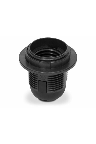 OEM E27 black plastic lampholder with OE-27K Plastrol ring