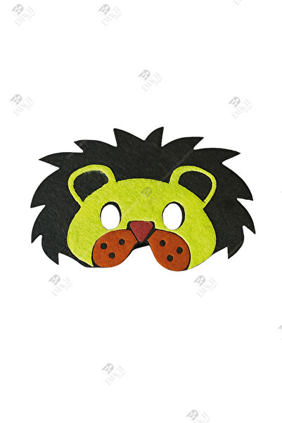 Emach Dizayn Aslan Kral Maske Kaliteli Keçe Hayvan Figürlü Maske