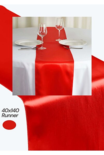 PratikDikisco Kırmızı Saten 40x140 Runner-Amerikan Servisi