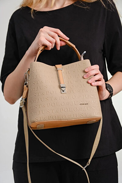 JP POLO Women's Original Just Polo Mink Tan 3-Compartment Waterproof Crossbody and Shoulder Bag 22 X 20 cm