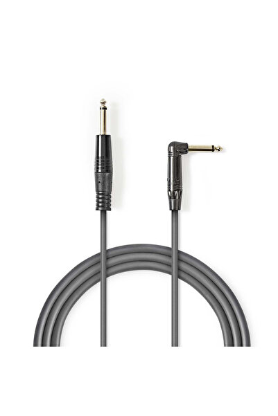 OEM Audio Cable MONO Jack 6.35 mm Male - 6.35 mm Male Angled 3m Grey Nedis