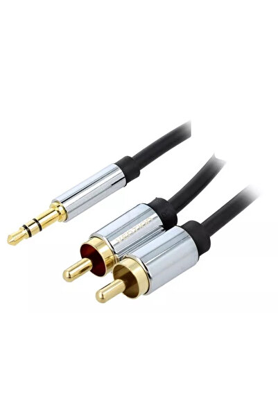 OEM STEREO audio cable Jack 3.5 mm - 2x RCA 0.5m shielded gold plated VENTION...