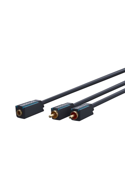 CLICKTRONIC Professional adapter cable Jack 3.5 mm female - 2x RCA male OFC copper 10cm double shielded gold plated Clicktro