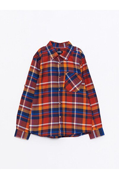 LC Waikiki Ekose Uzun Kollu Gabardin Erkek Çocuk Gömlek (W2)