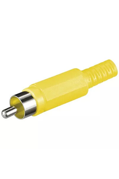 OEM Mufa RCA tata cu protectie cablu din plastic galben Goobay