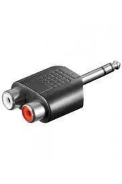 OEM Adaptor Jack 6.35 mm stereo la 2x RCA mama Goobay