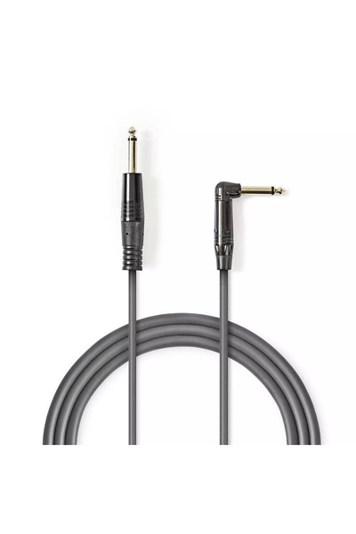 OEM Cablu audio Jack mono 6.35 mm tata - 6.35 mm tata cotit 5m gri NEDIS