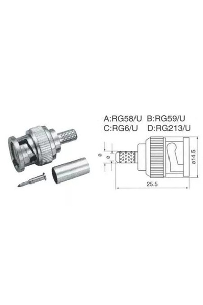 OEM BNC RG59 male crimp plug