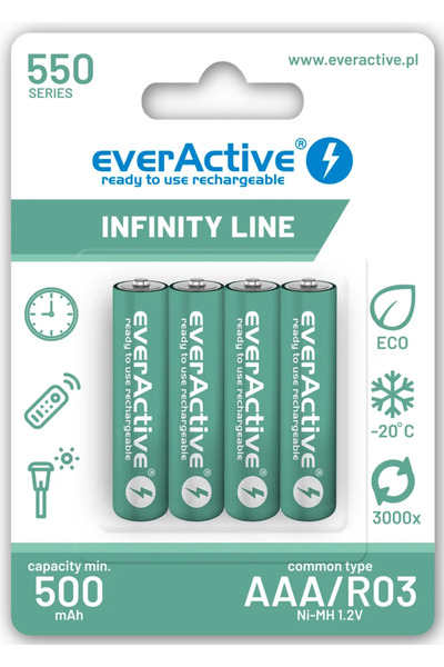OEM Acumulatori Ni-MH AAA R03 550mAh 4buc everActive 4x EVBHRL03-550