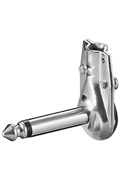 OEM Mufa 6.35 mm mono Jack la 90 grade cu lipire metal zincat Goobay 11040