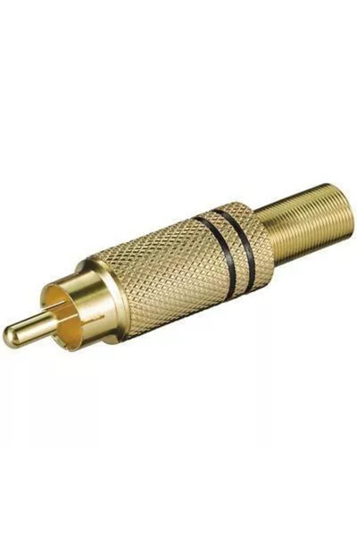 OEM RCA male RCA plug gold-plated metal black ring Goobay
