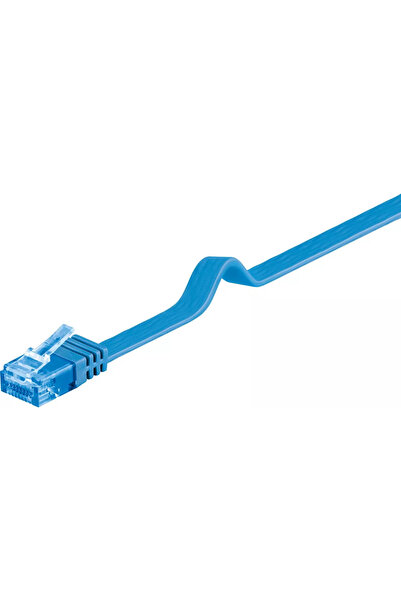 OEM Плосък кабел Cat6A UTP 5м 500MHz RJ45 меден син Goobay