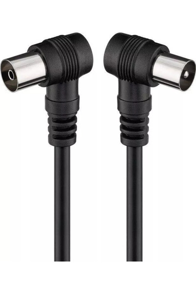 goobay Coaxial cable male-female 1.5m black elbow connectors