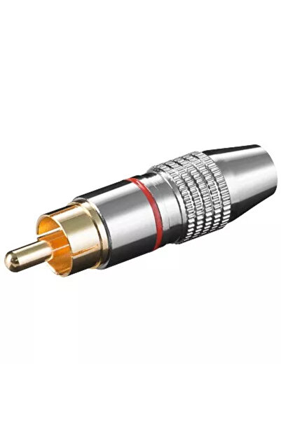 OEM Mufa RCA tata inel rosu metal aurit Goobay