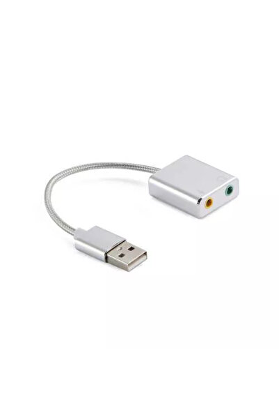 OEM USB 2.0 adapter cable - virtual 7.1 audio sound card 10cm aluminum WELL