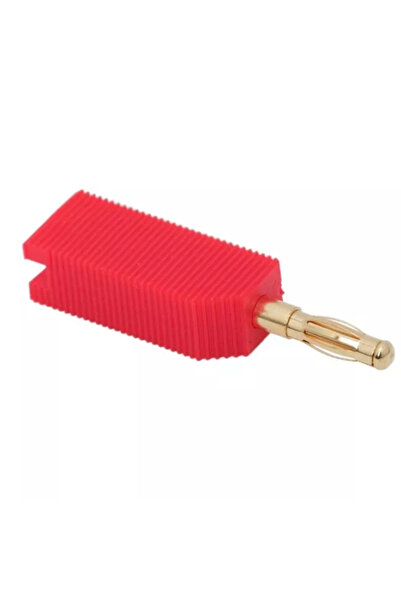 OEM Red male banana plug, gold-plated contact, 4mm cable