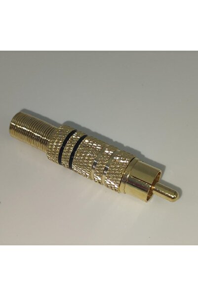OEM RCA male plug metal ring black cable 7mm Goobay