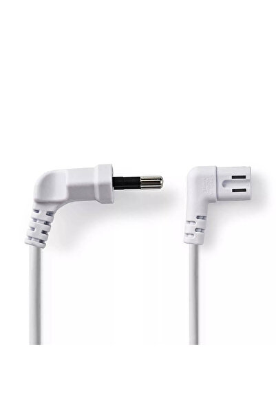 OEM Power Cable Euro Male Angled - 2 Pin IEC-320-C7 Angled 3m White Nedis