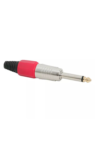 OEM Βύσμα jack 6,3 mm μονοφωνικό αρσενικό ενισχυμένο κόκκινο δακτύλιο