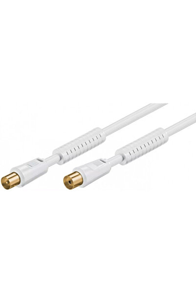 OEM Shielded antenna cable male-female 2.5m white Goobay