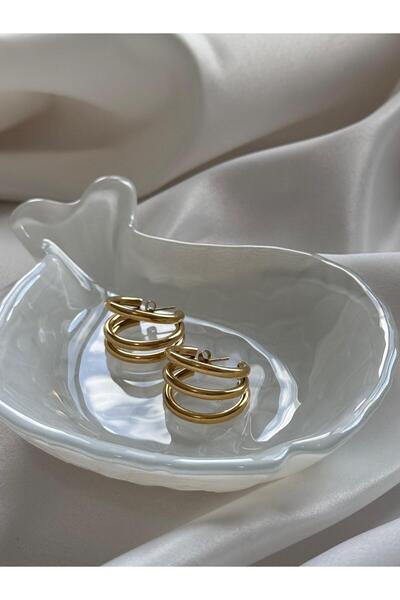 stainless steell Gold Halka Küpe