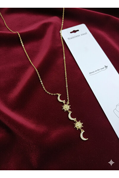 MEEB BİJUTERY Sky-Themed 316L Steel Zircon Stone Model Necklace Is Not Decided