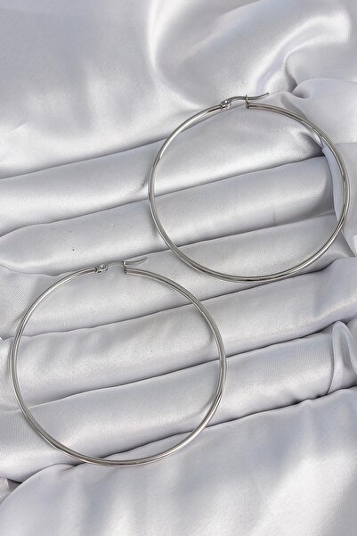 Inure Jewelry 316 فولاذ فضي اللون 63 ملم نموذج خاتم أقراط نسائية