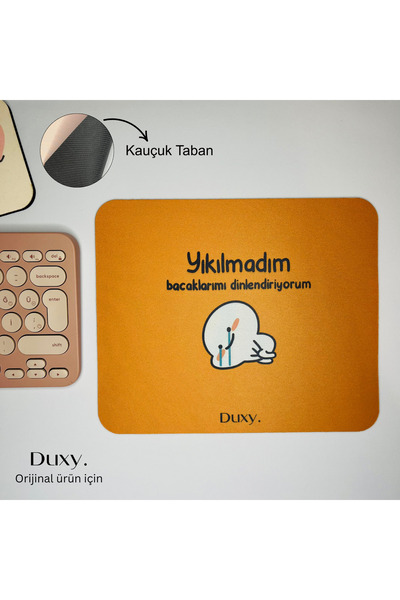 Duxy Esprili Desenli Mouse Pad, 23x19 cm, Kaymaz Taban, Ev, Ofis ve Oyun için...
