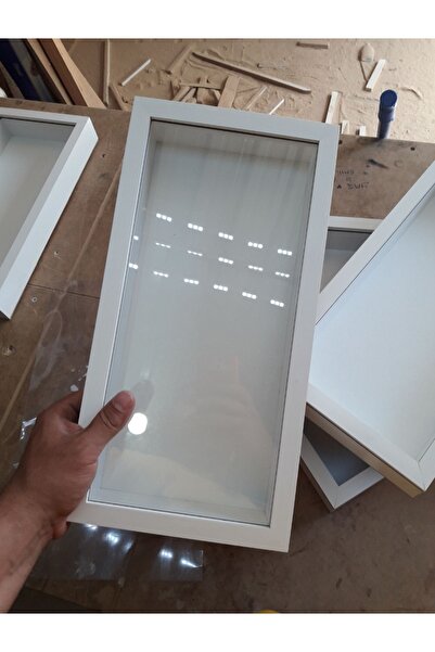 Home Kuru gül çiçek çerçevesi derinlikli gül kutusu 40x20 beyaz plastik cam