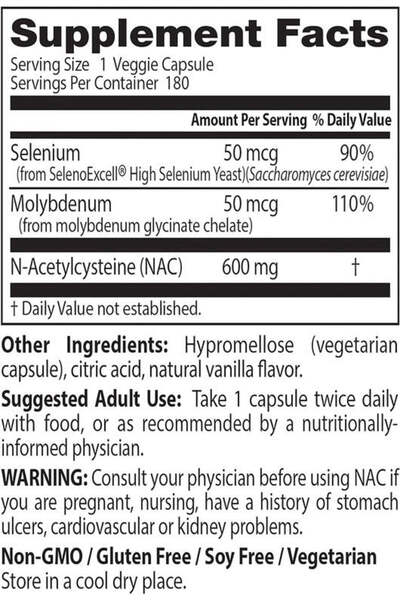 Doctor's Best Doctor's Best Na.C 600 Mg Detox Selenium Molybdenum Regulators 180 Caps