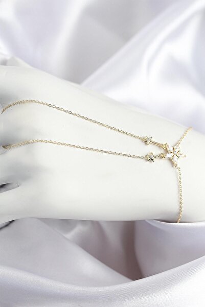 Inure Jewelry نجمة من حجر الزركون النحاسي موديل شاهمران ذهبي اللون