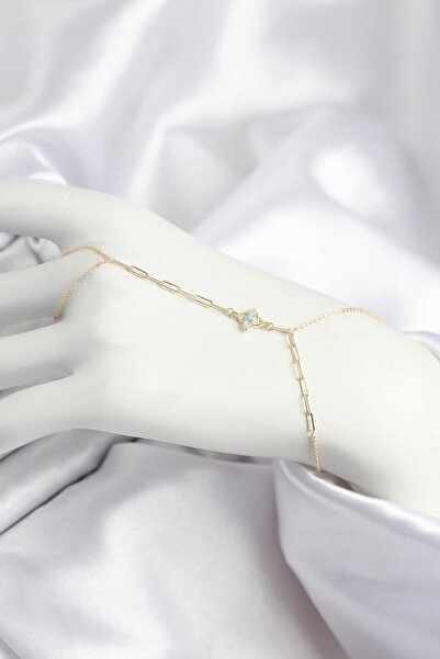 Inure Jewelry موديل برسيم من حجر الزركون الأزرق مطرز باللون الذهبي شاهمران