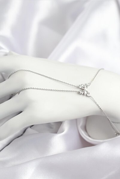 Inure Jewelry نموذج فراشة من حجر الزركون النحاسي باللون الفضي شاهميران