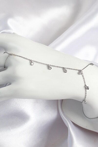 Inure Jewelry موديل متدلي من حجر الزركون النحاسي لون فضي للنساء شاهمران