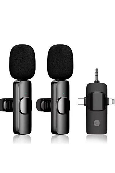 soonaksesuar High Quality Professional 3 in 1 Wireless Portable Lavalier Microphone Youtube Facebook Tiktok