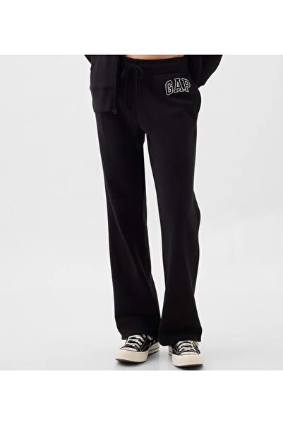 GAP Logo Bootcut Fleece 430369 Kadın Eşofman Altı SİYAH