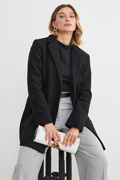 Fulla Moda Παλτό με διπλό γιακά με τσέπες