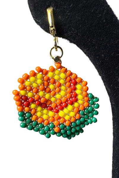 Uretti - Özlem 9422 8512 Handmade Rose Model Sand Bead Necklace / Bracelet / Earrings 3-Piece Jewelry Set