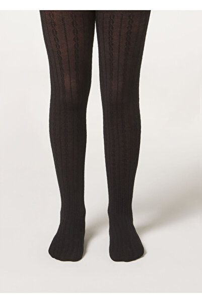 Calzedonia Saç Örgüsü Motifli Kaşmir Külotlu Kız Çocuk Çorabı