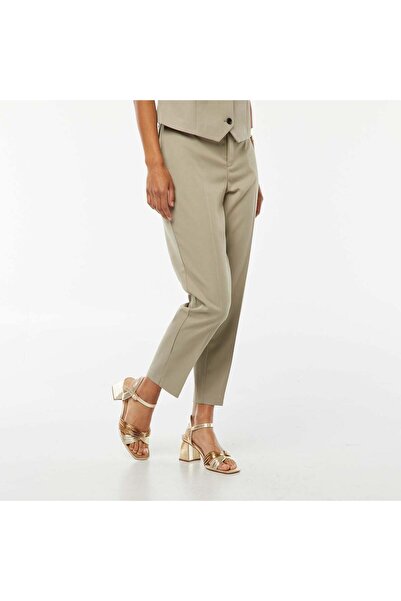 KIABI Plain cigarette trousers with 2 pockets GREEN