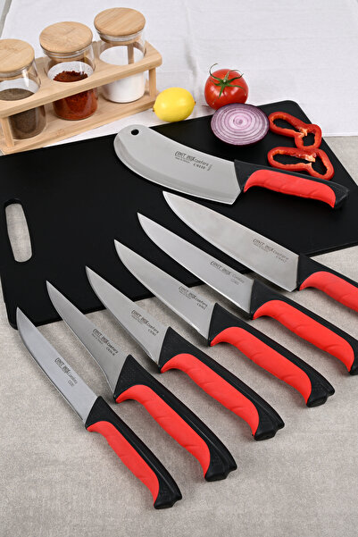 Cavit İnox Çeyiz Bıçak Seti 7 Parça Salata Bıçağı , Şef Bıçağı , Et Bıçağı , ...