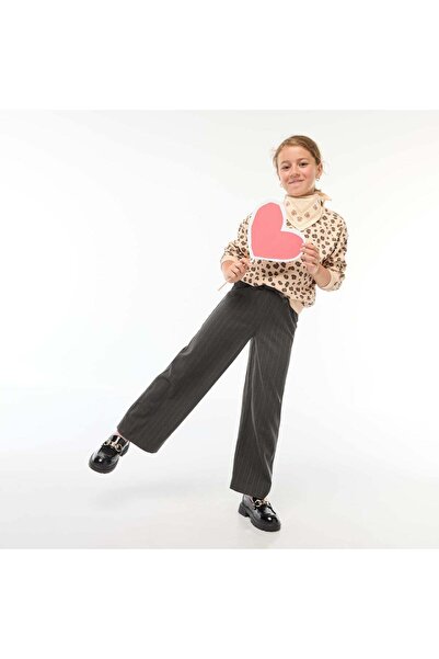 KIABI Wide-leg trousers with elasticated waistband and 2 pockets GREY