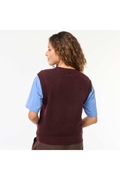 KIABI Knitted gilet RED