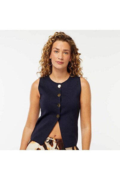 KIABI Sleeveless top with golden buttons BLUE