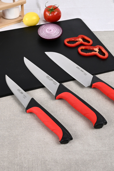 Cavit İnox Bıçak Seti Kaymaz Sap Fibrox Şef Bıçak Seti