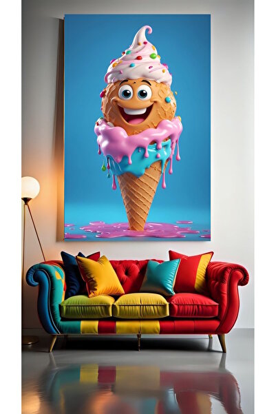 özkacar HAPPY ICE CREAM V1 Σπίτι Τοίχος Σαλόνι Ομορφιάς Γραφείο Κατάστημα Δια...