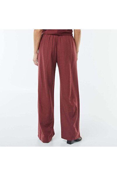 KIABI Linen-blend wide-leg trousers RED